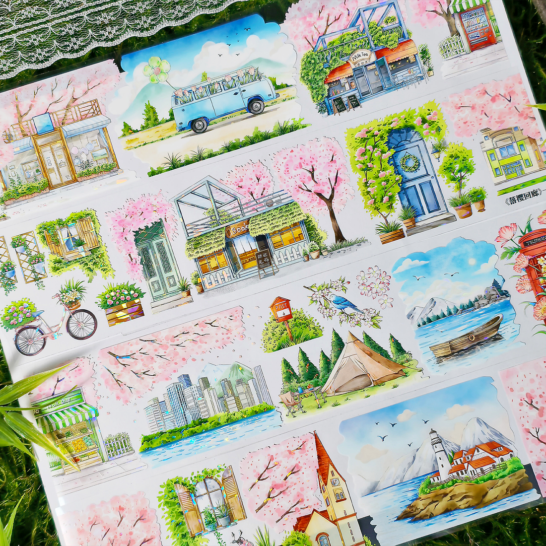 【BOBOYU】Falling Petals Corridor Landscaping Tape