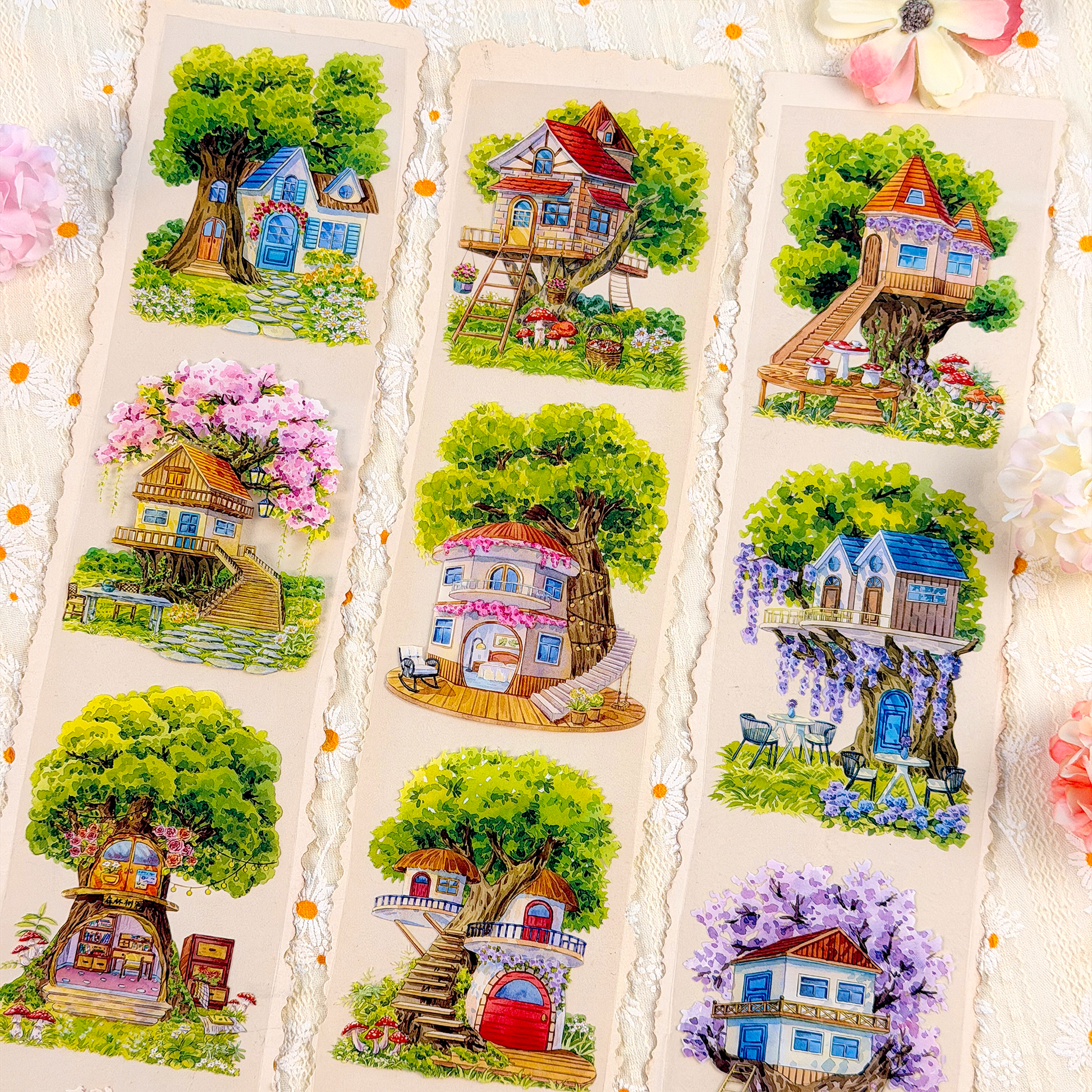 Forest treehouse aesthetic PET tape for journaling and scrapbooking