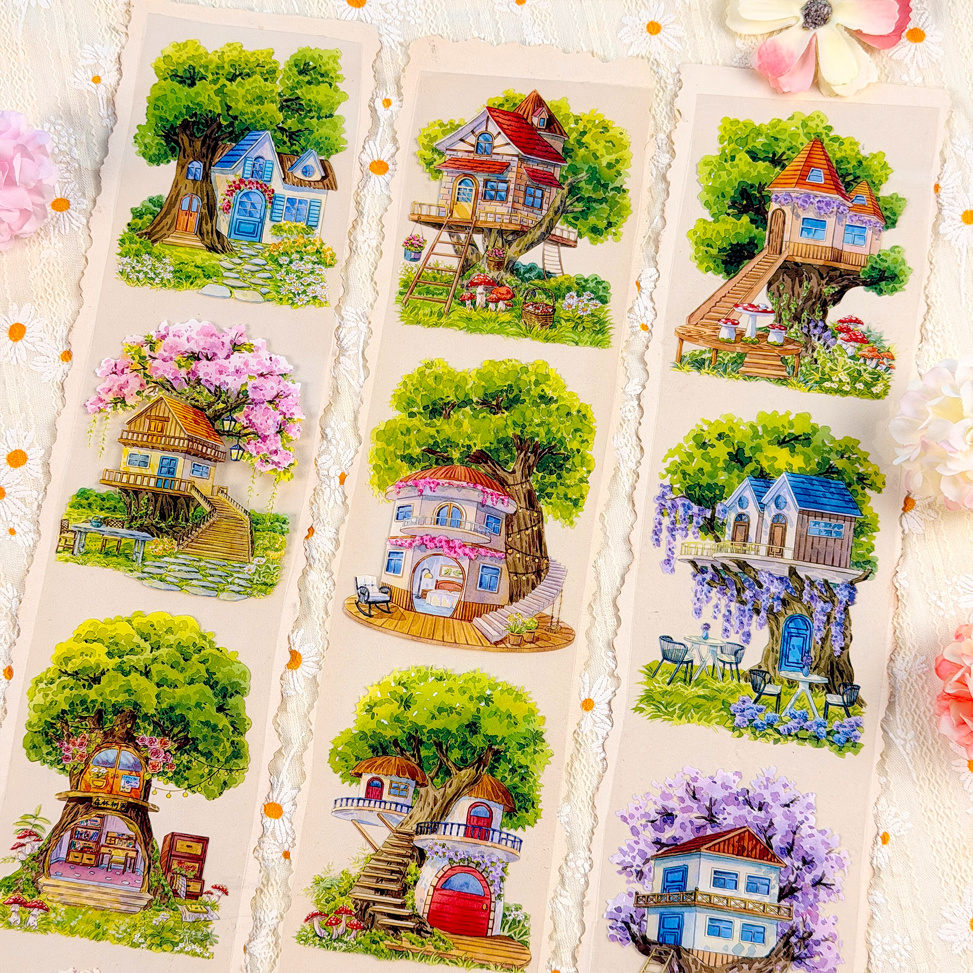 Forest treehouse aesthetic PET tape for journaling and scrapbooking