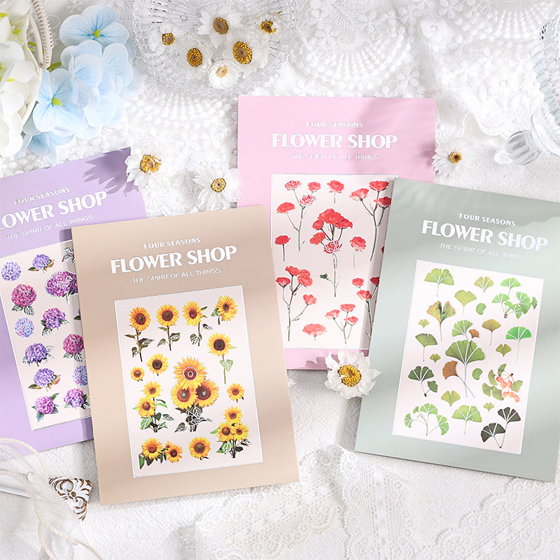 Four Seasons Flower Shop Pre-cut PET Sticker book