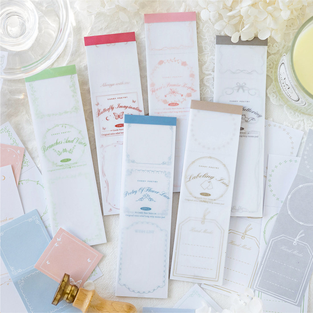 White kraft paper letterpress embossed perforation line long notepad