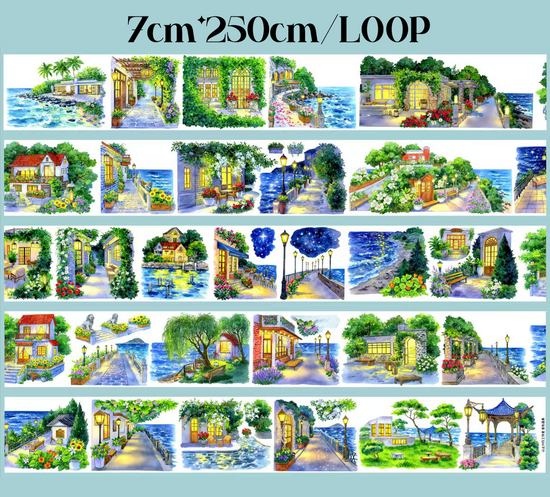 【SZCX】Soft Nightfall Landscape PET Tape