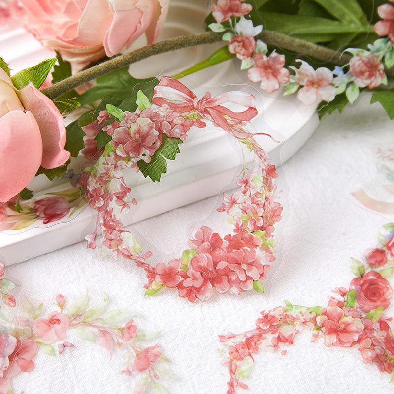Floral Note with Gentle Whispers Wreath PET Stickers