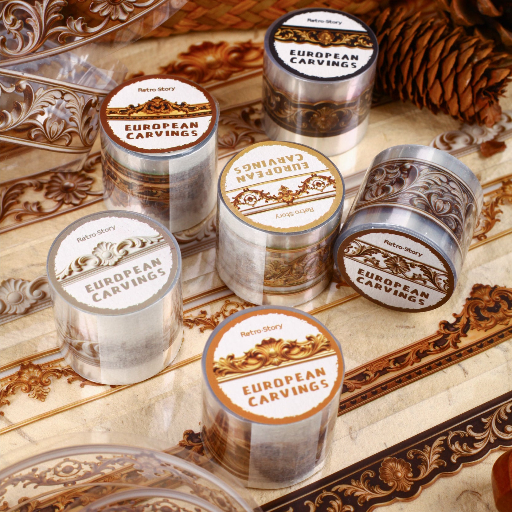 European Carved Patterns PET Tape