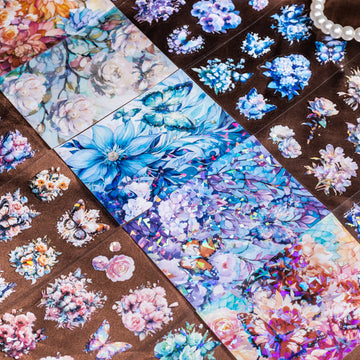 Sparkle flowers PET Sticker & Scrapbooking Paper