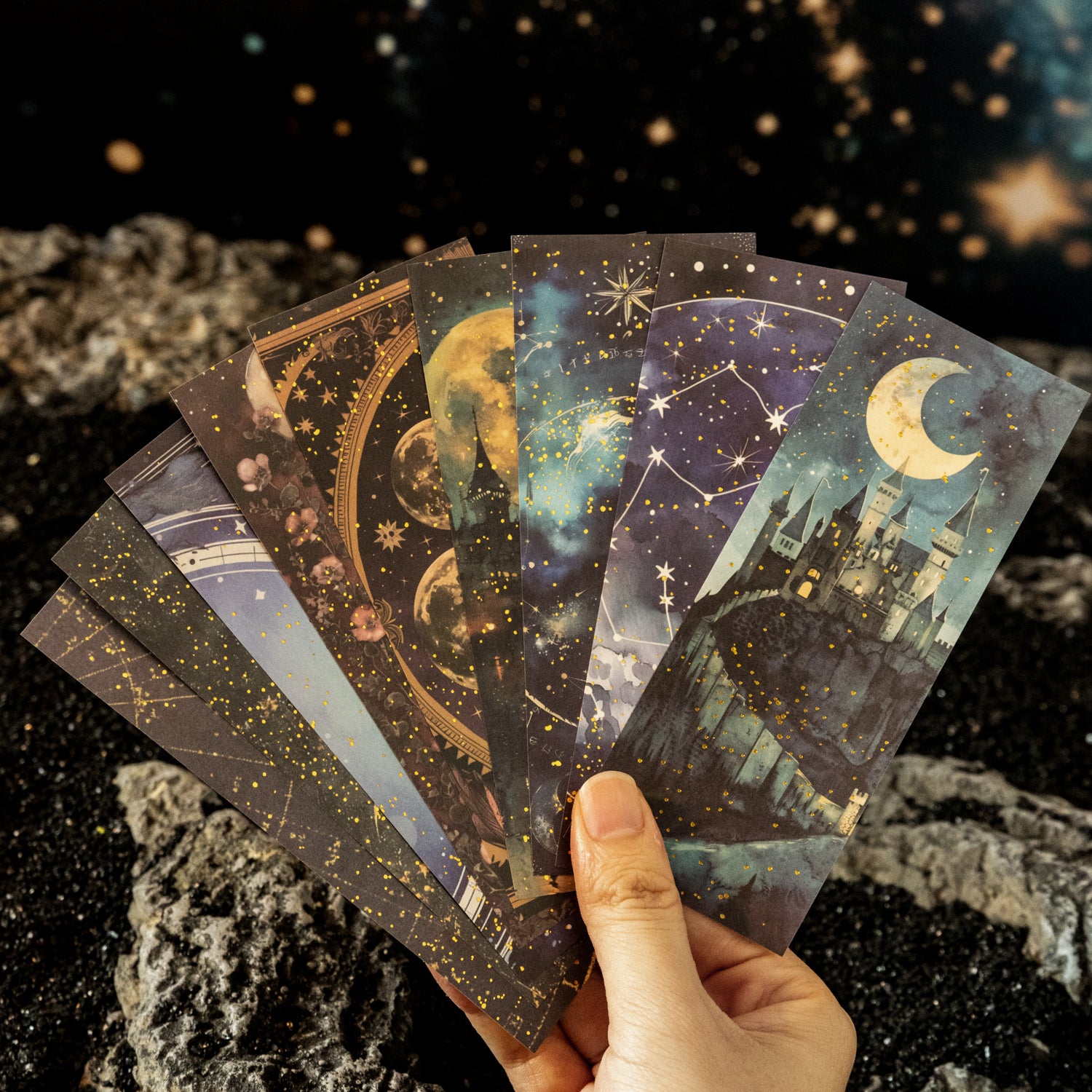 Moon Shadow Gilded Scrapbooking Paper