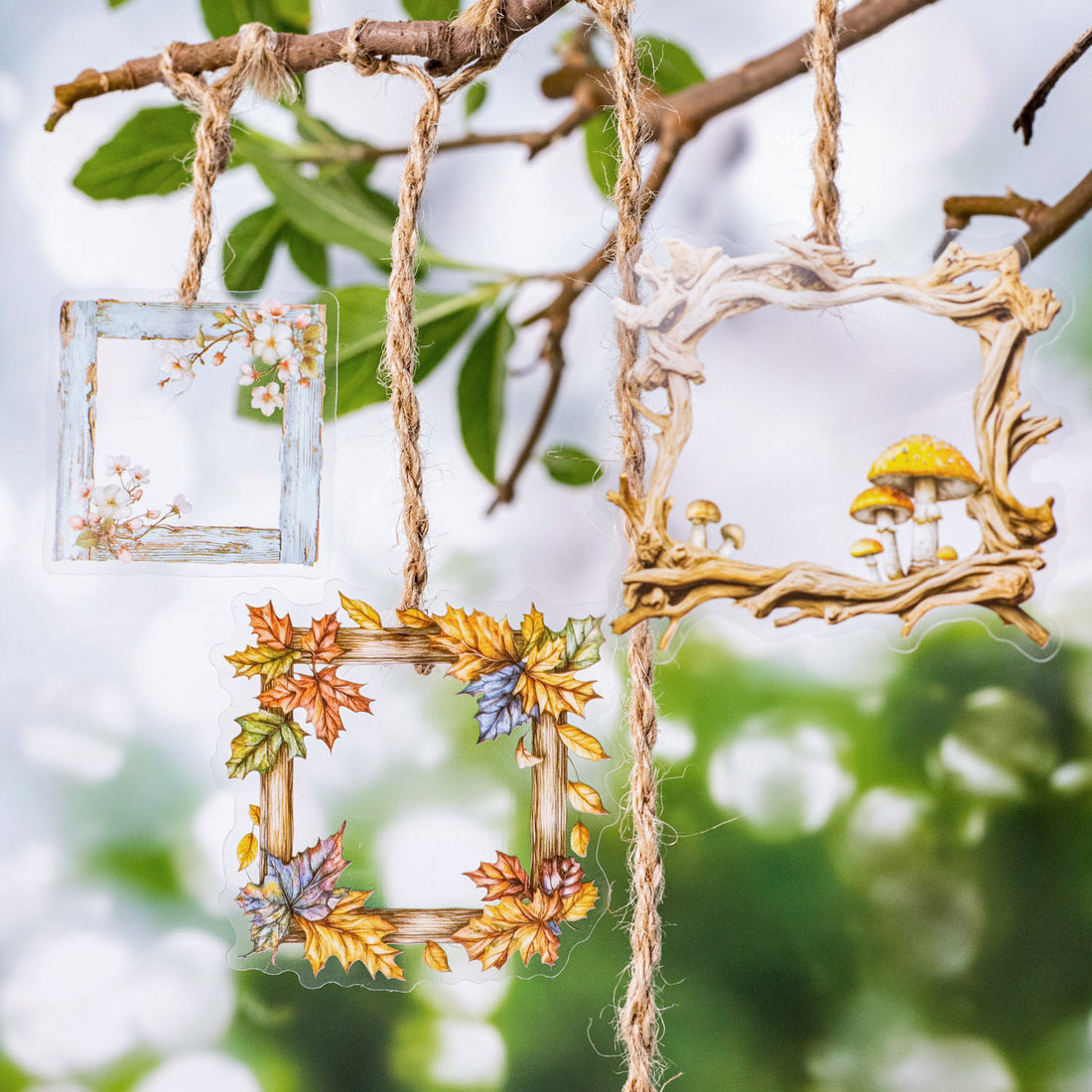 Forest Language Wooden Frame PET Sticker