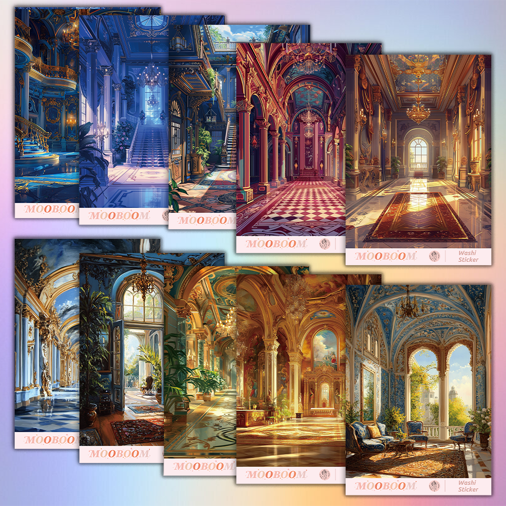 Gorgeous Palace Special ink Washi Sticker 10pcs | MOOBOOM Design