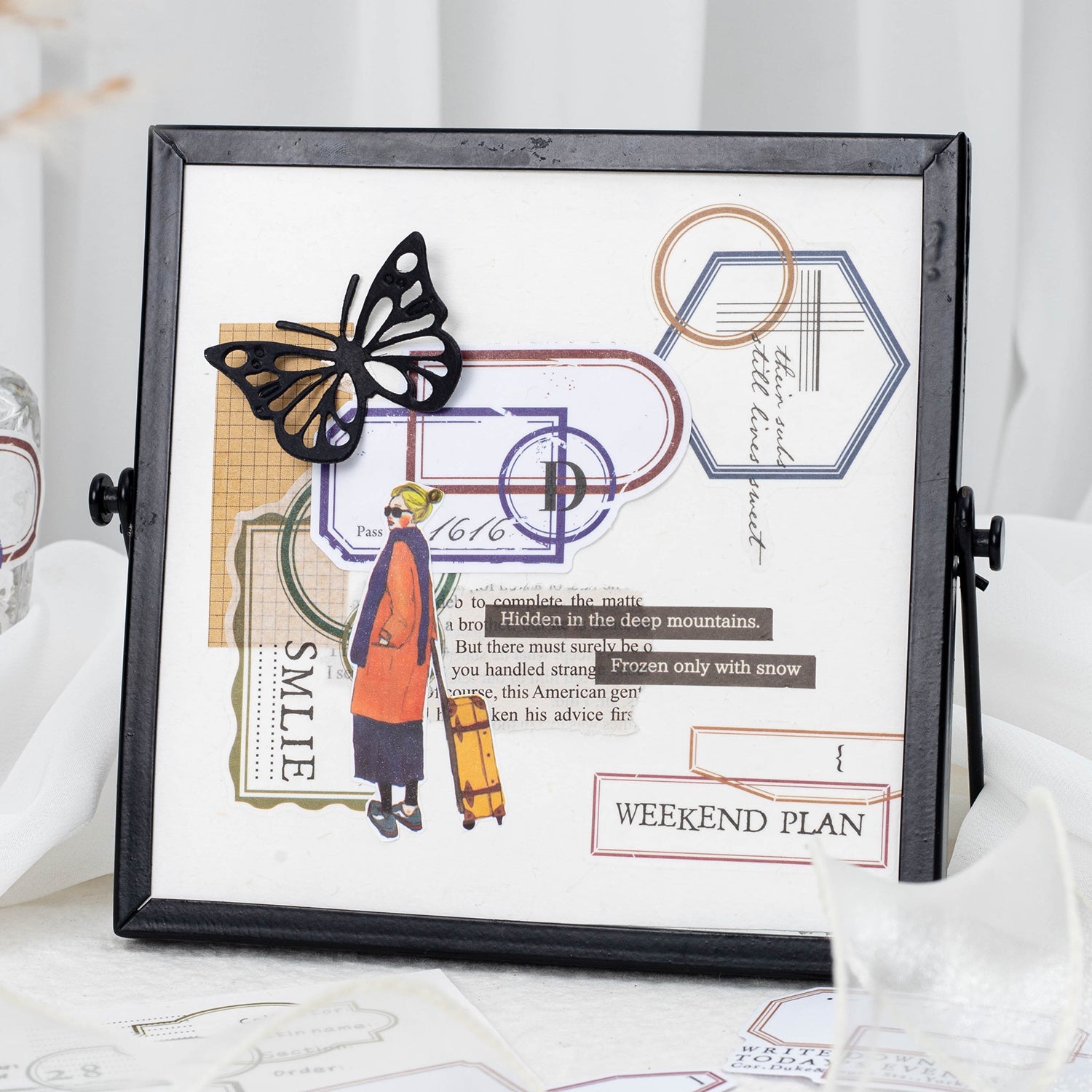 Memory Overlap Vintage Border Sticker