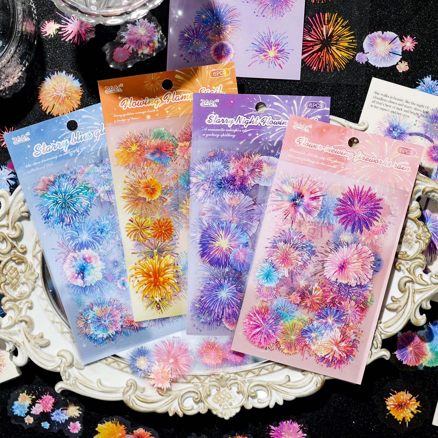 Fireworks and Flowing Light PET Sticker