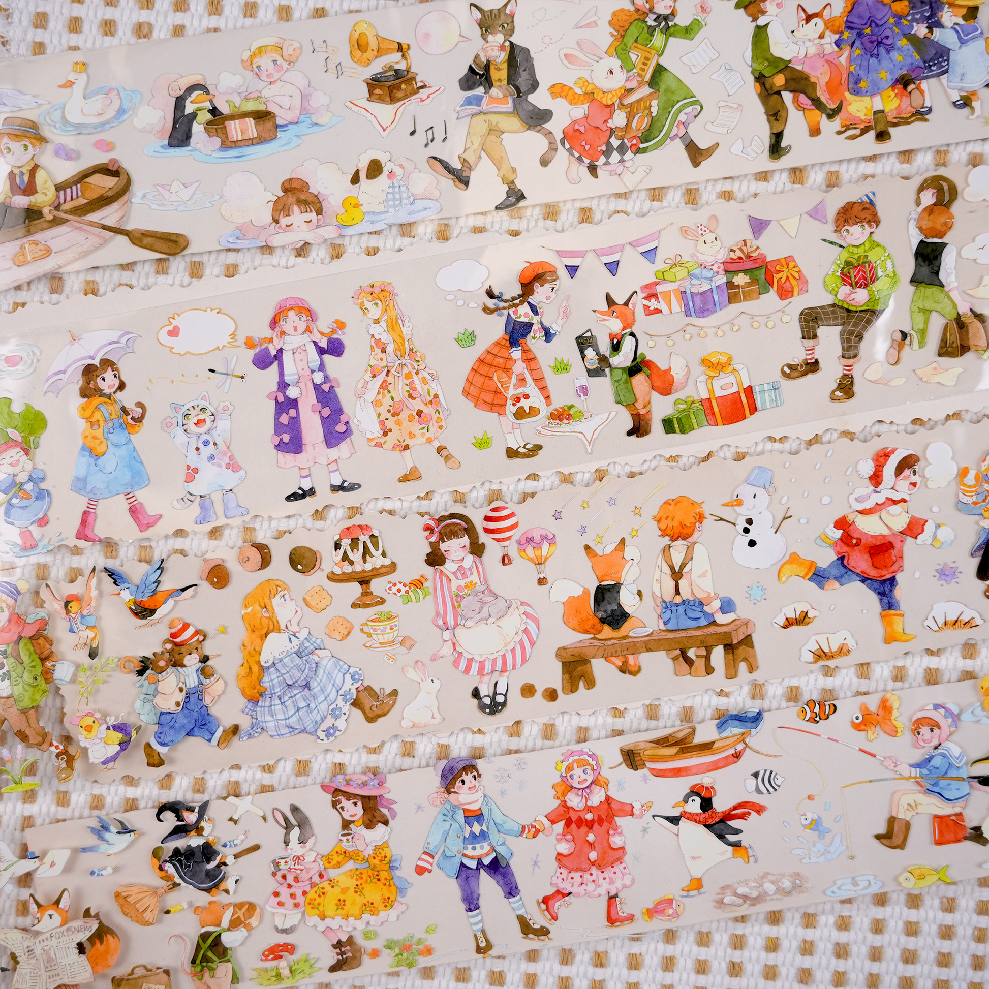 【Paper Domain】Children's Playground Character Theme PET Tape (5.8cm*165cm) for journaling and scrapbooking
