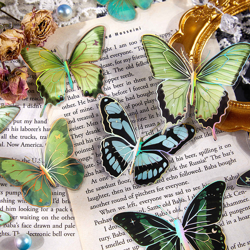 Gold-foiled Butterfly PET Sticker