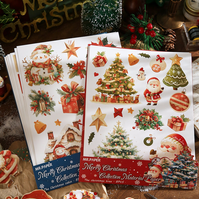 Merry Christmas Scrapbooking Paper and punching machine