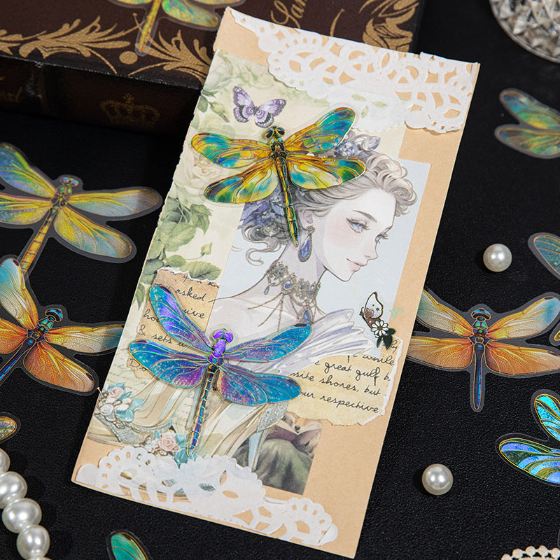Colorful Dragonfly PET Sticker
