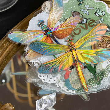 Colorful Dragonfly PET Sticker