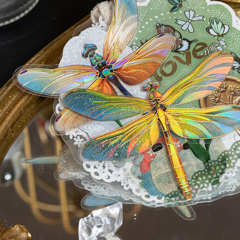Colorful Dragonfly PET Sticker