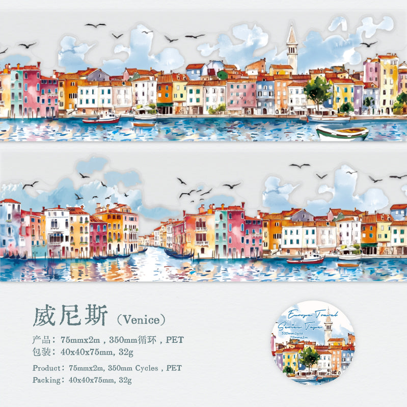 Travel around Europe PET Tape