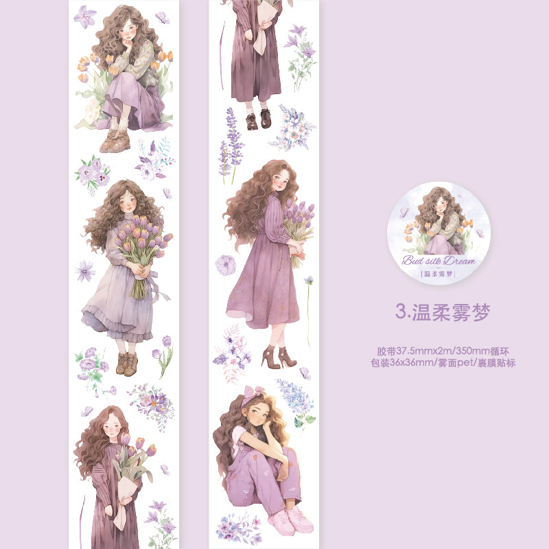 Girl Holding Flowers PET Tape