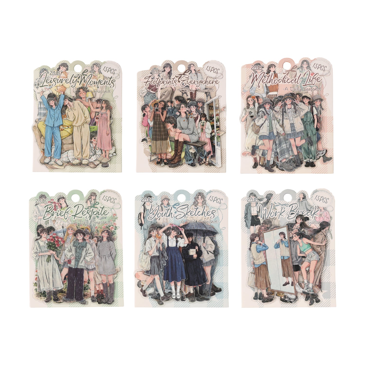 Everyday Life Girl Character Stickers