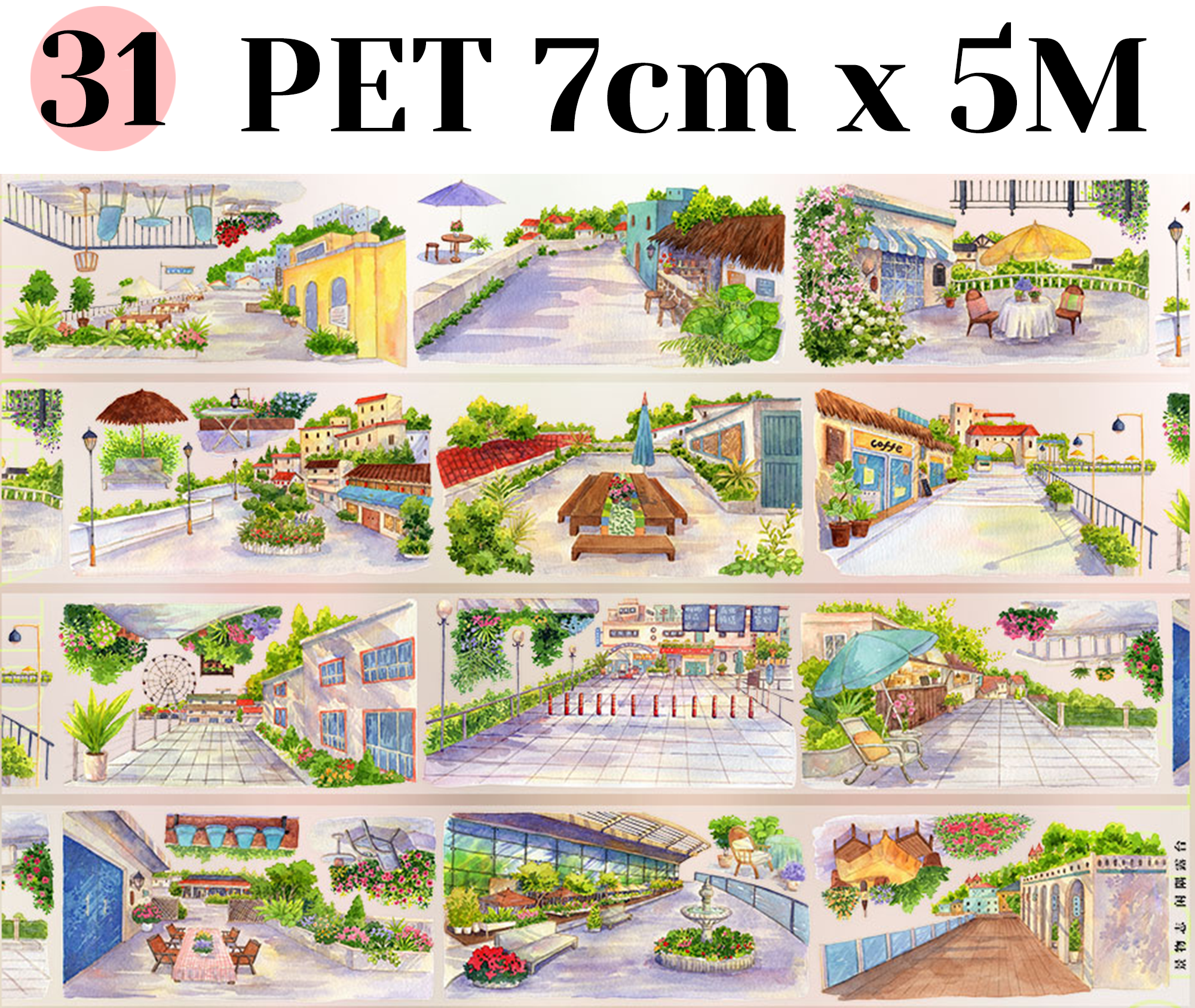 【ZERO】Forest Steppe Landscaping Tape(40 Styles)(Whole Roll Tape)