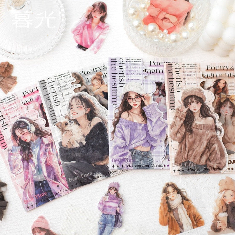 Gentle Journal Korean-style Girl PET Sticker