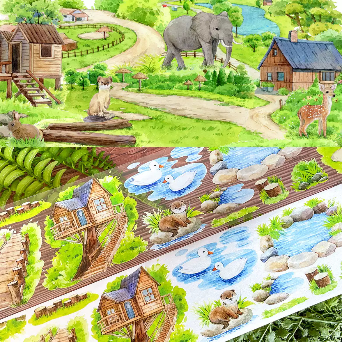 【NEW Studio】 Zoo Landscape Tape (7cm* 170cm)