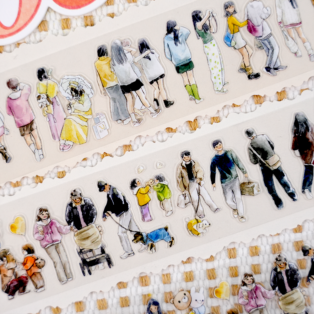 【BOBOYU】Life on Earth Character Pre-cut Tape for journaling and scrapbooking