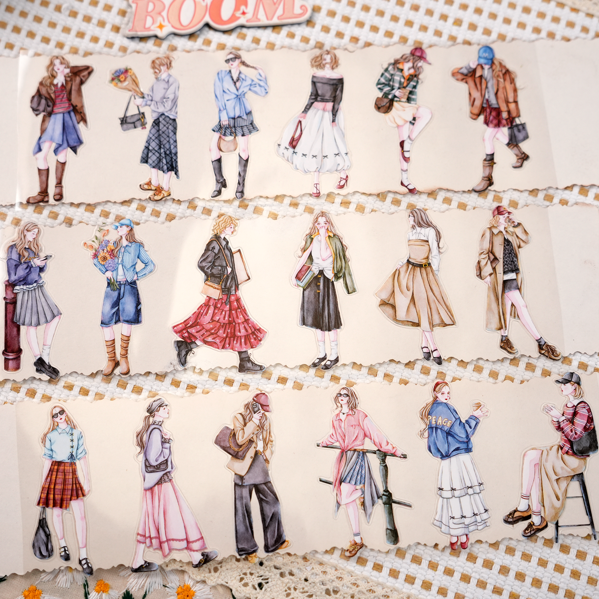 【MOOBOOM】Modern Girls Pre-cut PET Tape