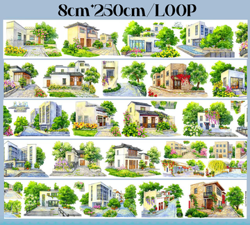 【SZCX】Path in Front of the House Landscape PET Tape