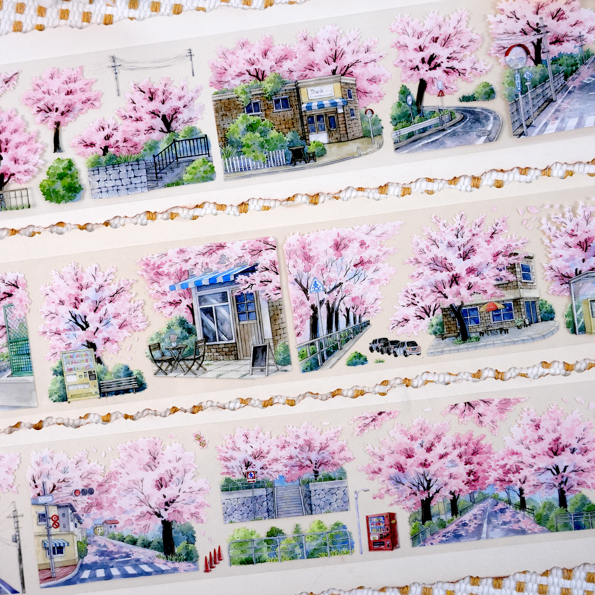 【BOBOYU】Sakura Long Street Landscape Tape