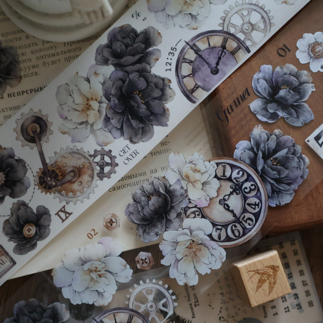 Black and White Flowers Tape (5.5cm*120cm)