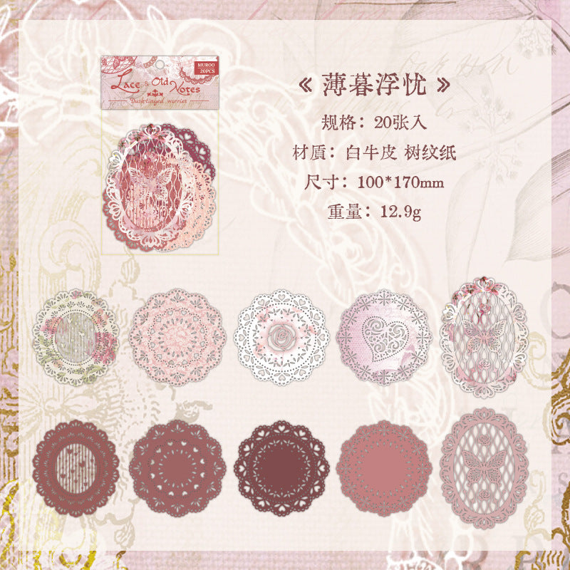 Lace-trimmed Vintage Letters Scrapbooking Paper