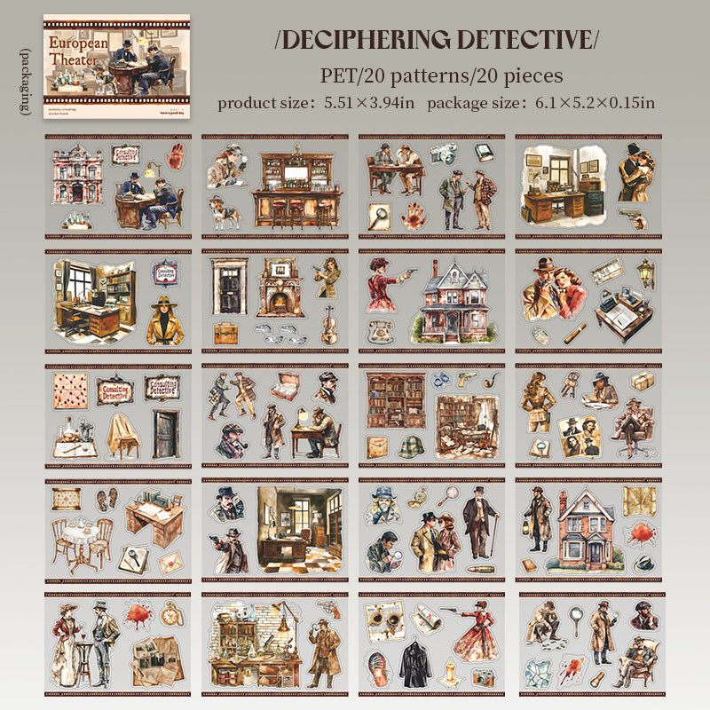 European Theatre PET Sticker Book for journaling and scrapbooking