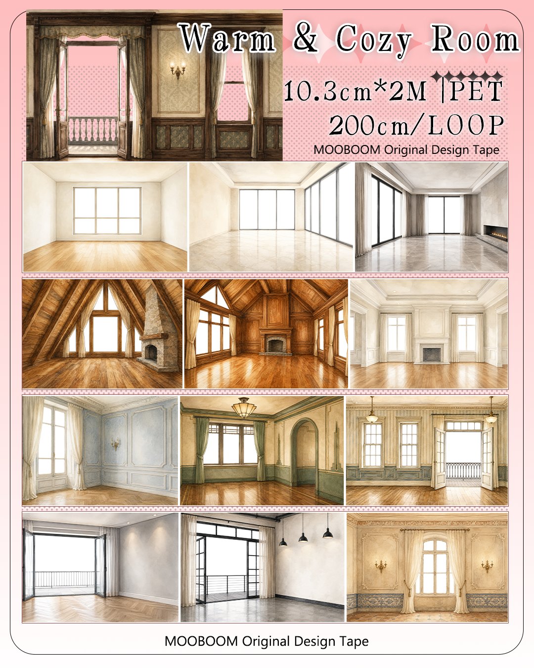 【MOOBOOM】Warm & Cozy Room Indoor Scene PET Tape