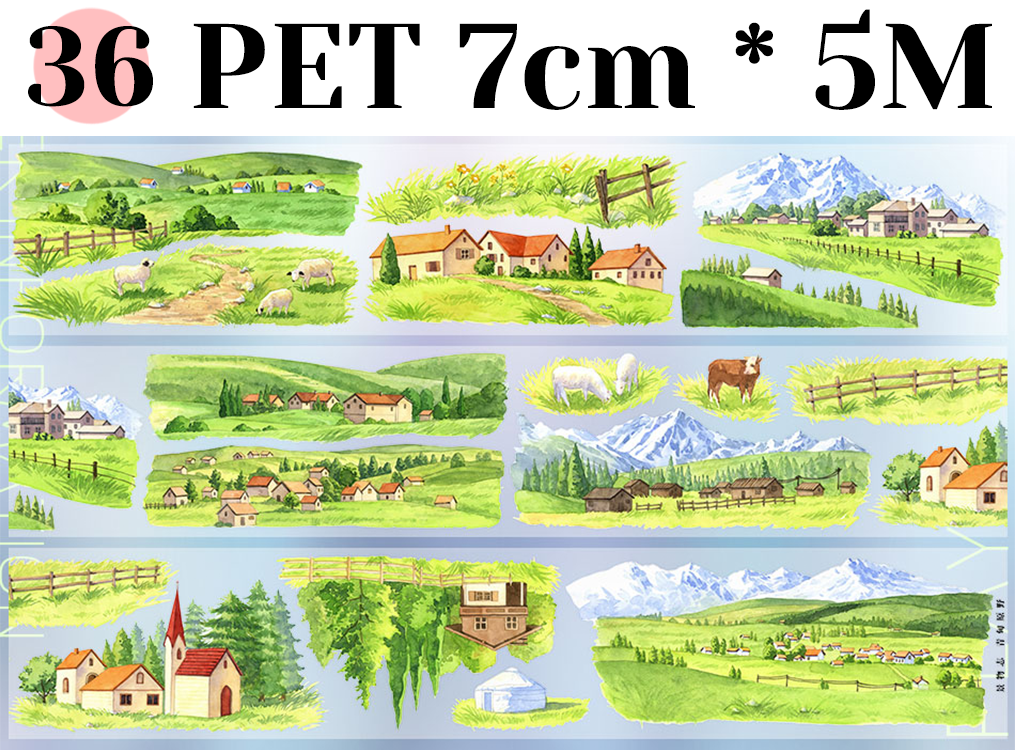 【ZERO】Forest Steppe Landscaping Tape(40 Styles)(Whole Roll Tape)