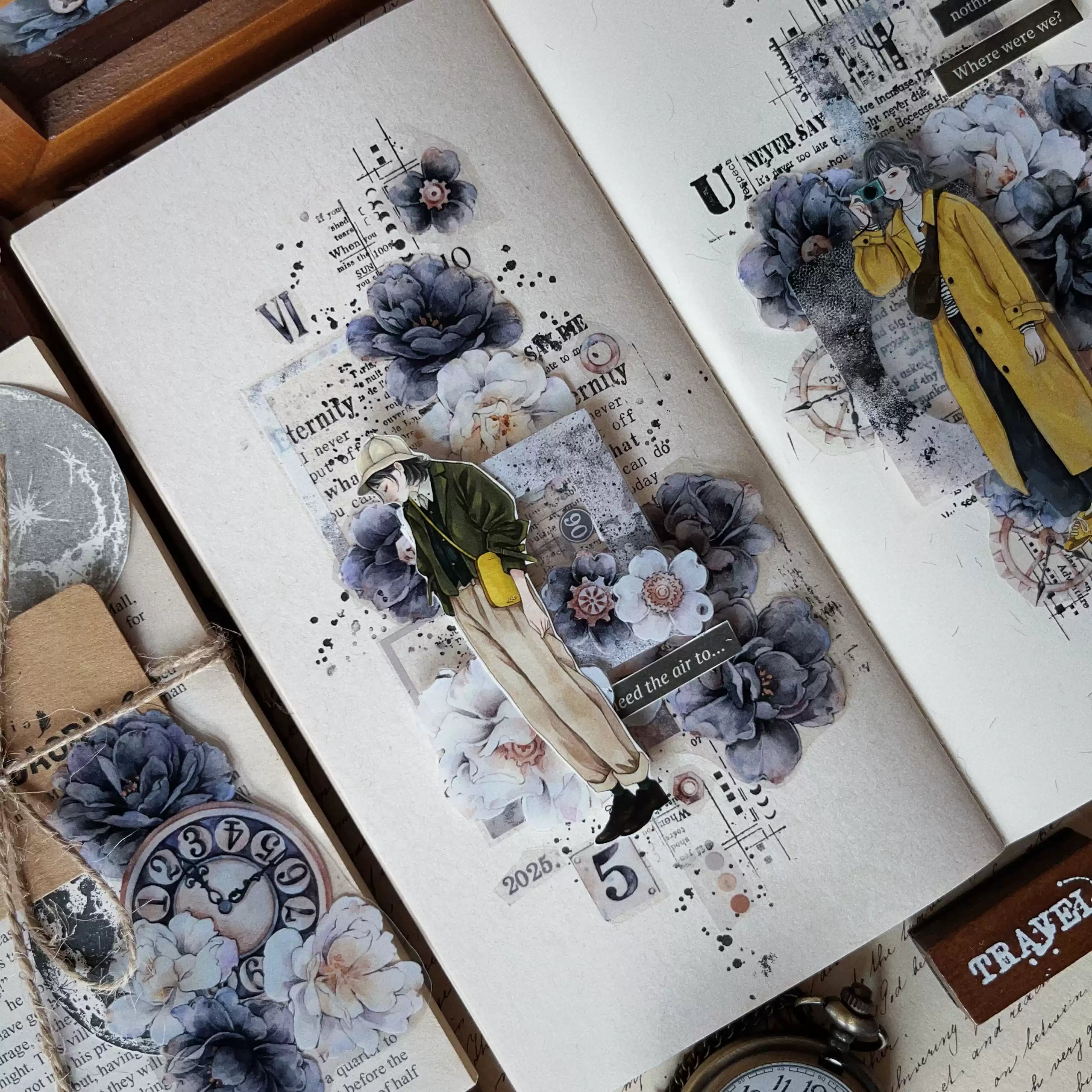 Black and White Flowers Tape (5.5cm*120cm)