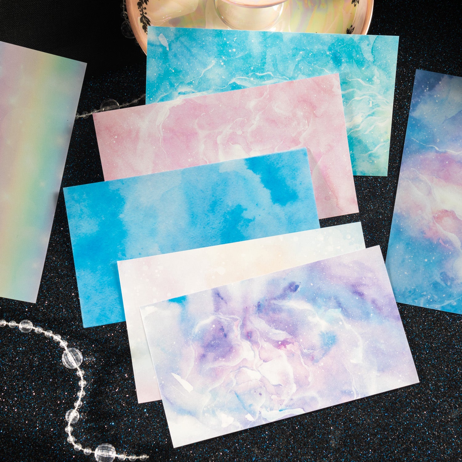 Bright Starry Sky Background Scrapbooking Sticker + Paper