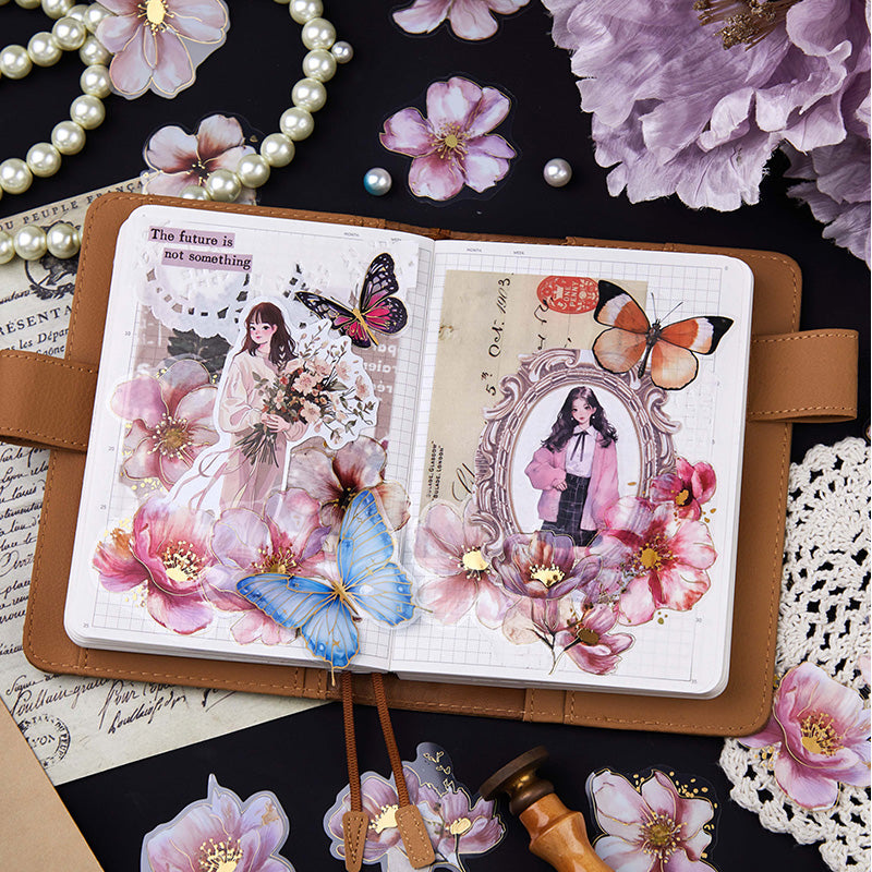 Floral Poetry Series PET Sticker for journaling and scrapbooking