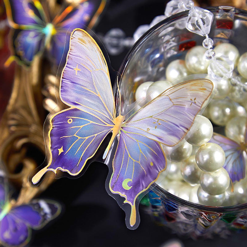 Gold-foiled Butterfly PET Sticker