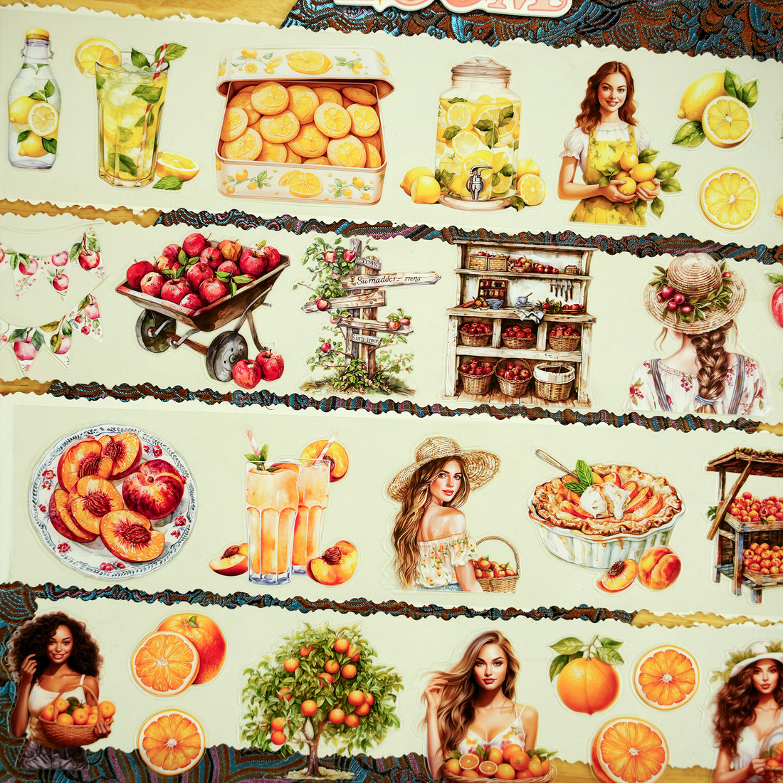 Sweet Fruity Pre-cut PET Tape | No.34 | MOOBOOM Design