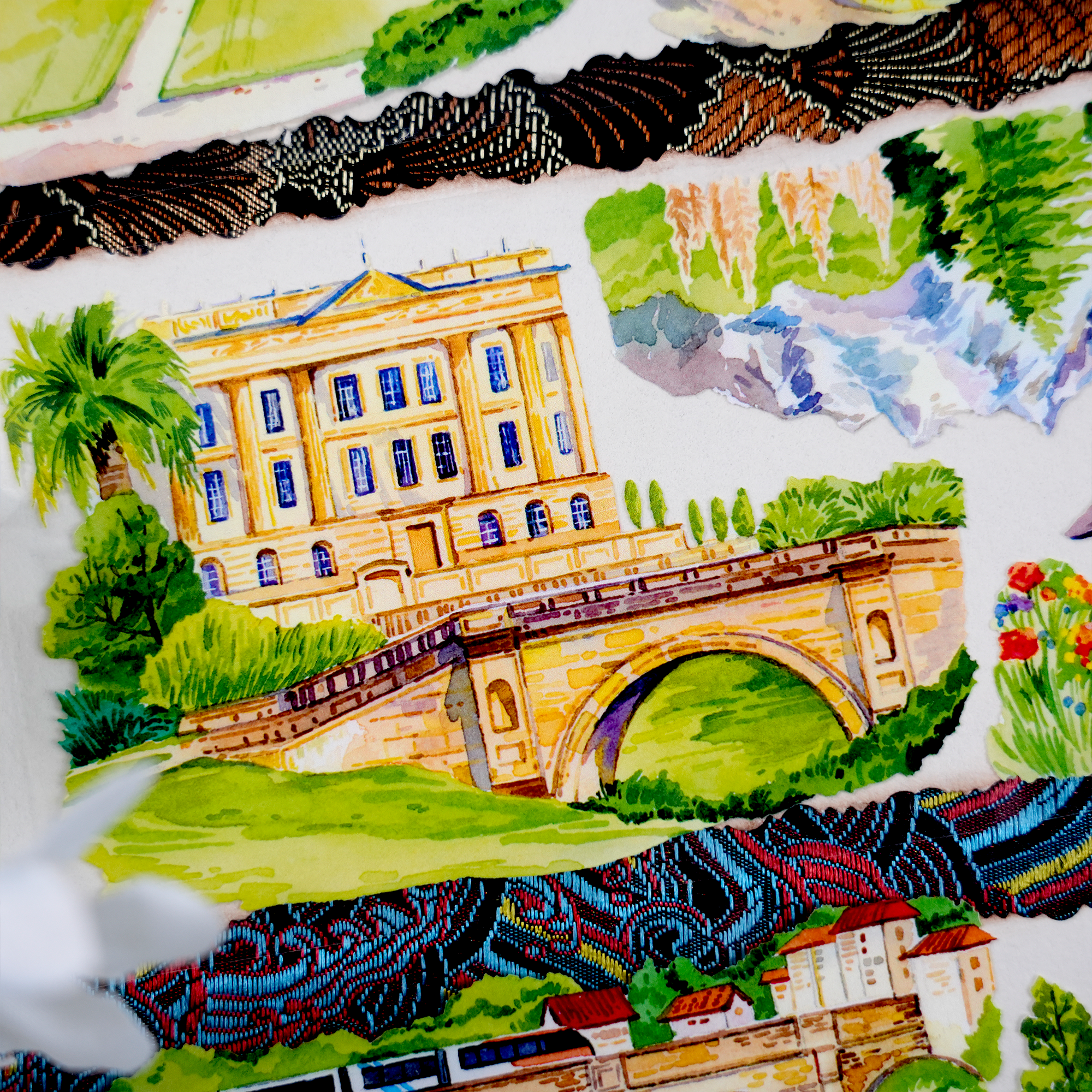 【XT】Castle in the Mountains Landscape Tape for journaling and scrapbooking