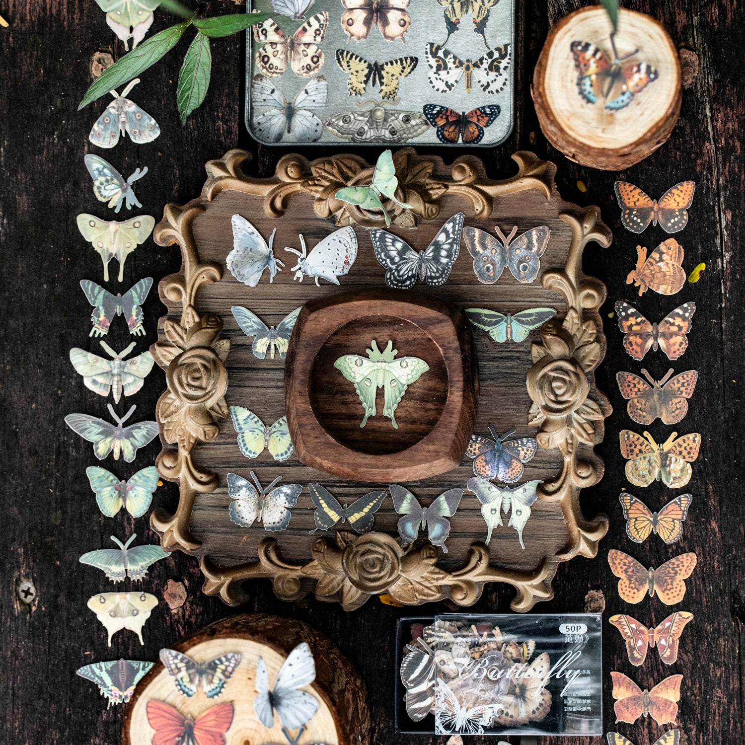 Vintage Butterfly Paper Sticker