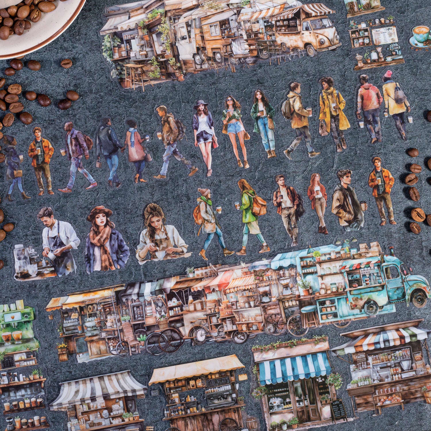 Coffee Market PET Sticker