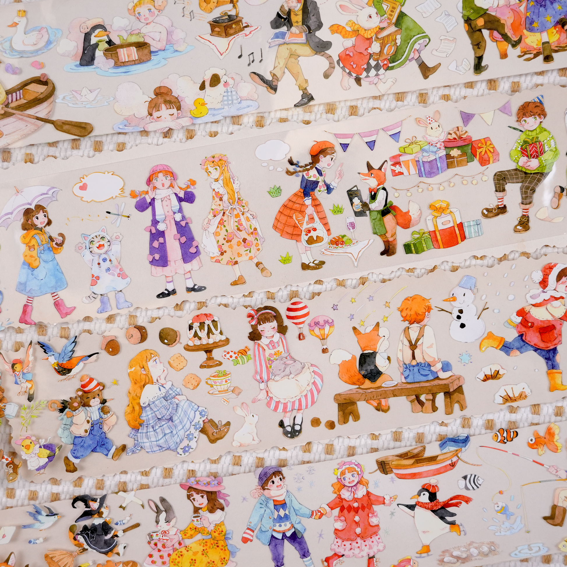 【Paper Domain】Children's Playground Character Theme PET Tape (5.8cm*165cm) for journaling and scrapbooking