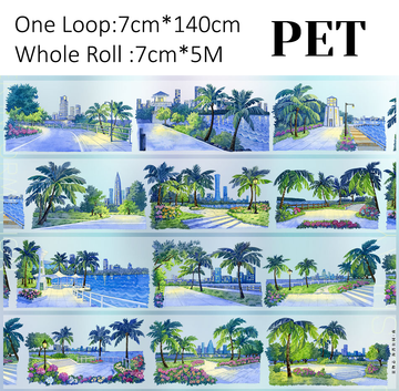 【ZERO】Waterfront Park Night Landscape PET Tape