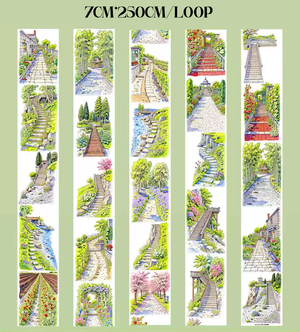 【SZCX】Trail Full of Flowers Landscape PET Tape