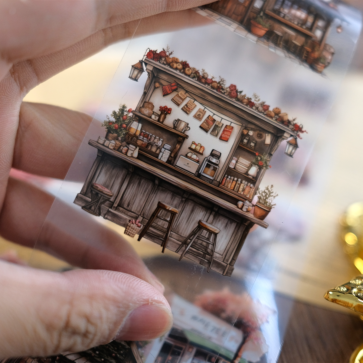 Whole Roll Street Café PET Tape (6cm*2M)| MOOBOOM Design