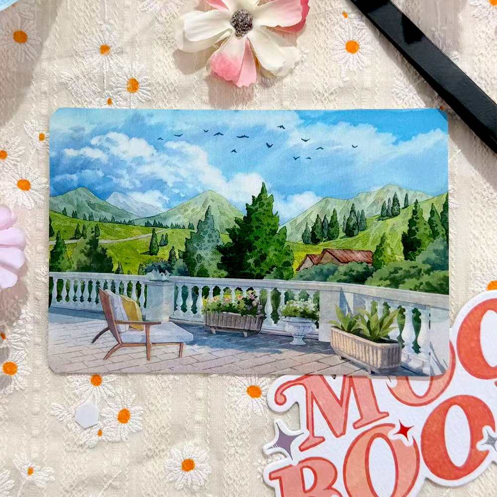 【MOOBOOM】Green-Shaded Terrace Pre-cut Landscape PET Tape detail image 2
