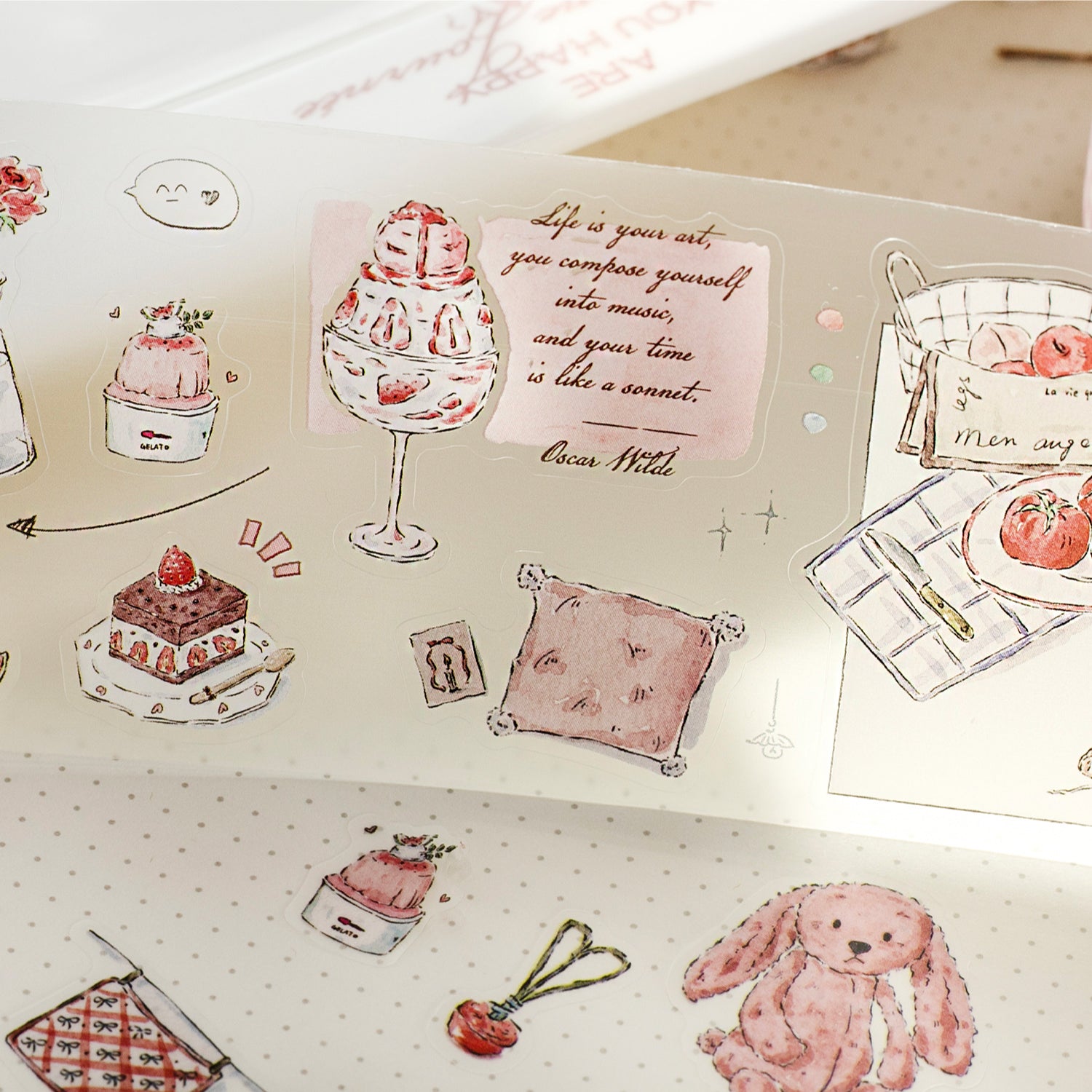 Four Periods of a Day Pre-cut PET Tape for Journaling | MOOBOOM