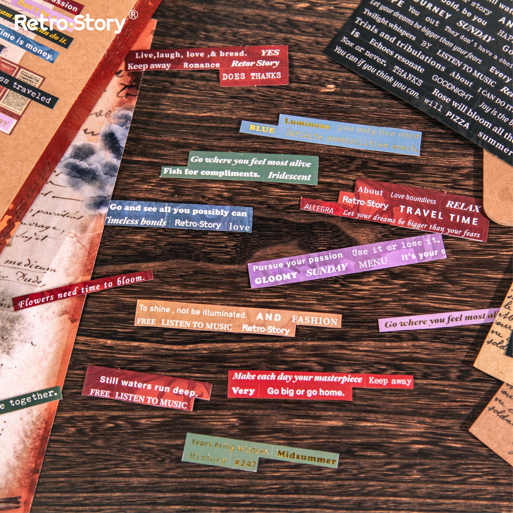 Message Text Stickers For Journaling and scrapbooking